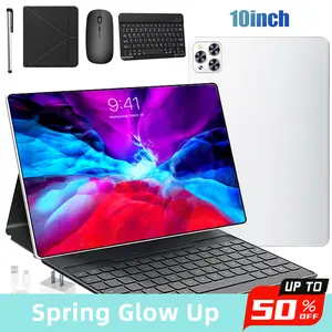 10.1 Inch Android 15 Tablet - 4GB RAM, 64GB Storage, Dual SIM, 1280x800 IPS Display, 5MP+13MP Camera, 5000mAh Battery,with Keyboard Mouse Stylus Case, for Valentine’s Day Gift