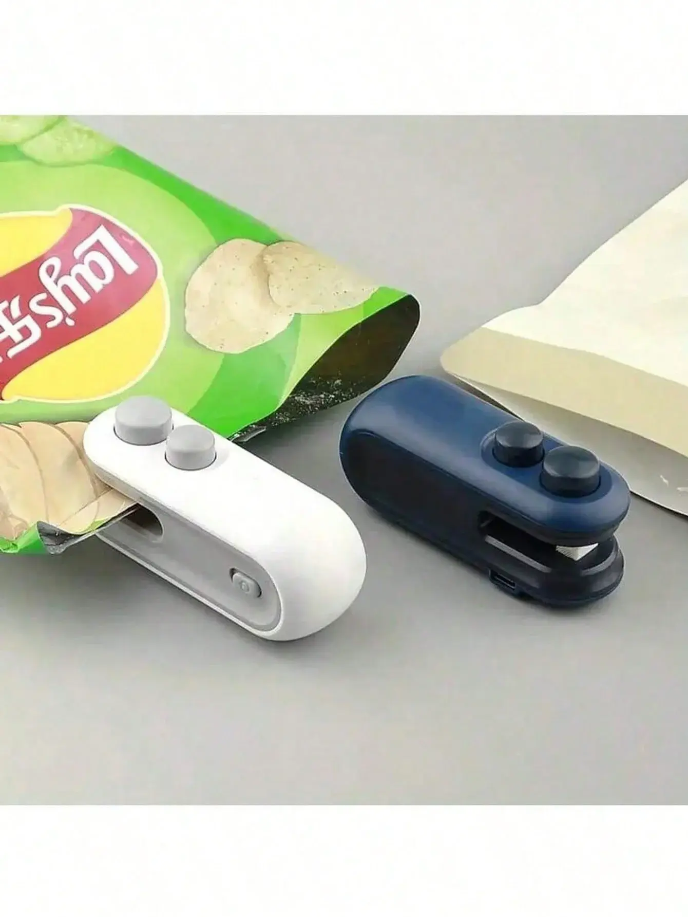 2-In-1 Mini Sealing Machine With Cutter And Magnet, Portable Handheld Rechargeable Heat Vacuum Food Sealer For Plastic Bags, Snacks And Food Storage