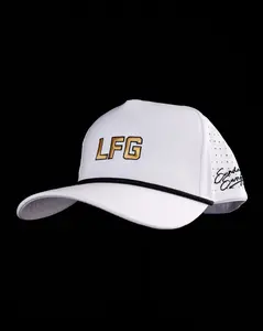 LFG Rope Snapback Cap - White, Solid Color Fashion Accessory Hat