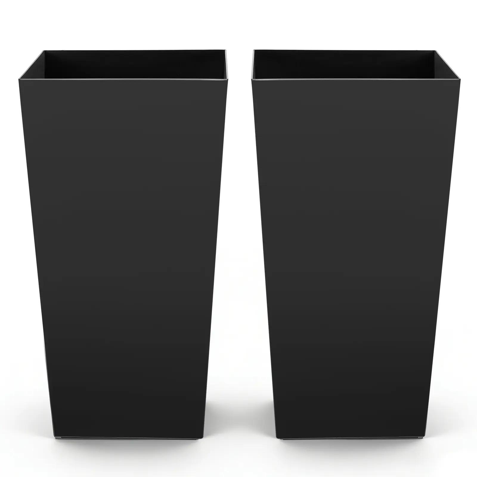 【SummerFinds】VEVOR Tall Planters Set of 2, 30 Inch Large Outdoor Taper Planters for Outdoor Indoor Plants, Front Porch Plastic Modern Flower Pots with Casters, Inner Pot & Drainage Holes for Patio, Garden, Black,campingessentials,outdoorfurnitureset,ca