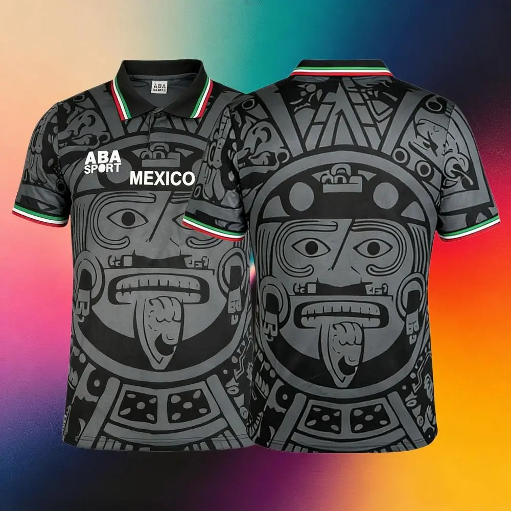 1998 Mexico National Team Away Short Sleeve Retro Soccer Jersey Black