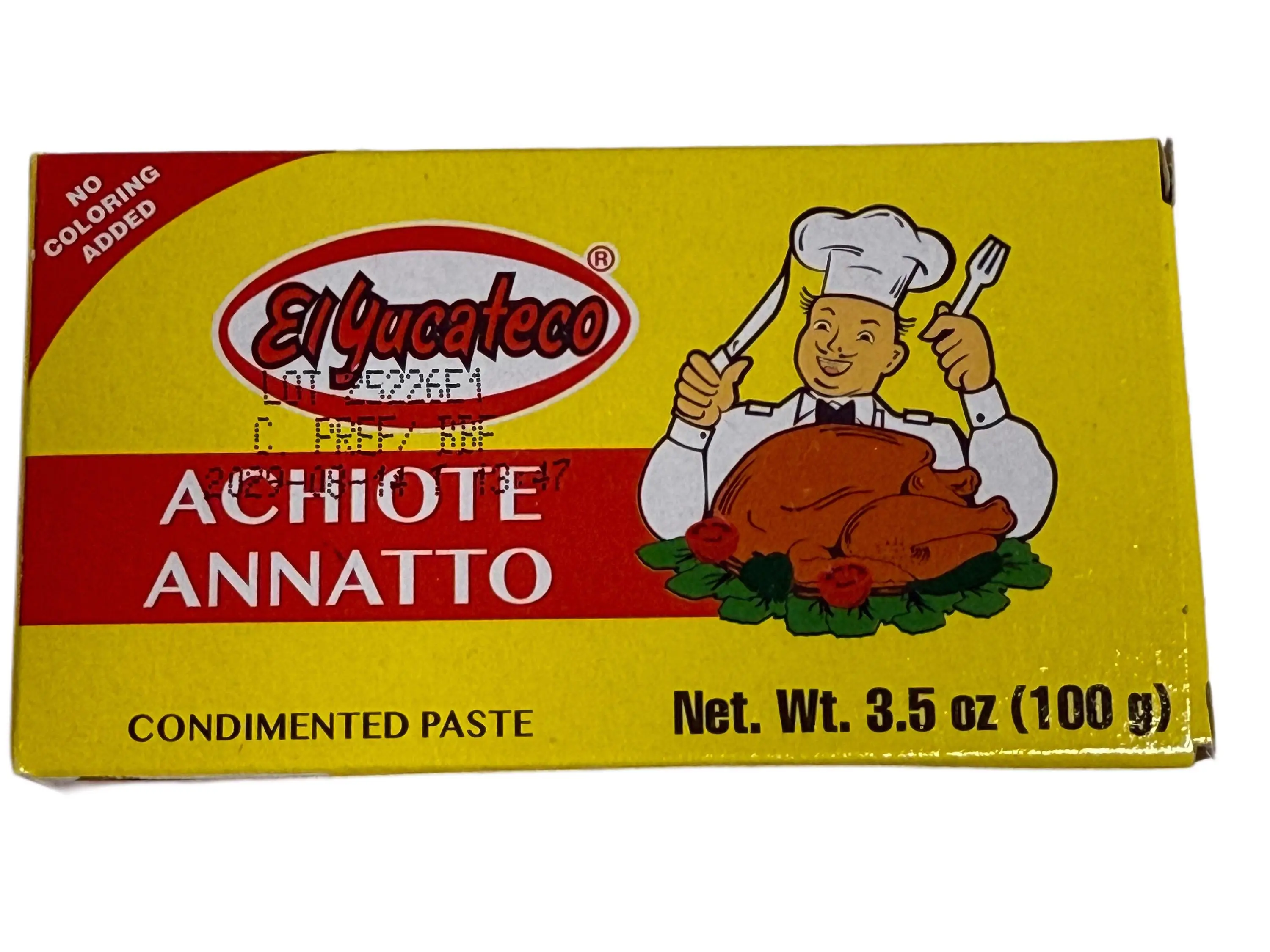 El Yucateco Achiote Annatto Condimented Paste – 3.5 oz (100 g) Mexican Seasoning Paste