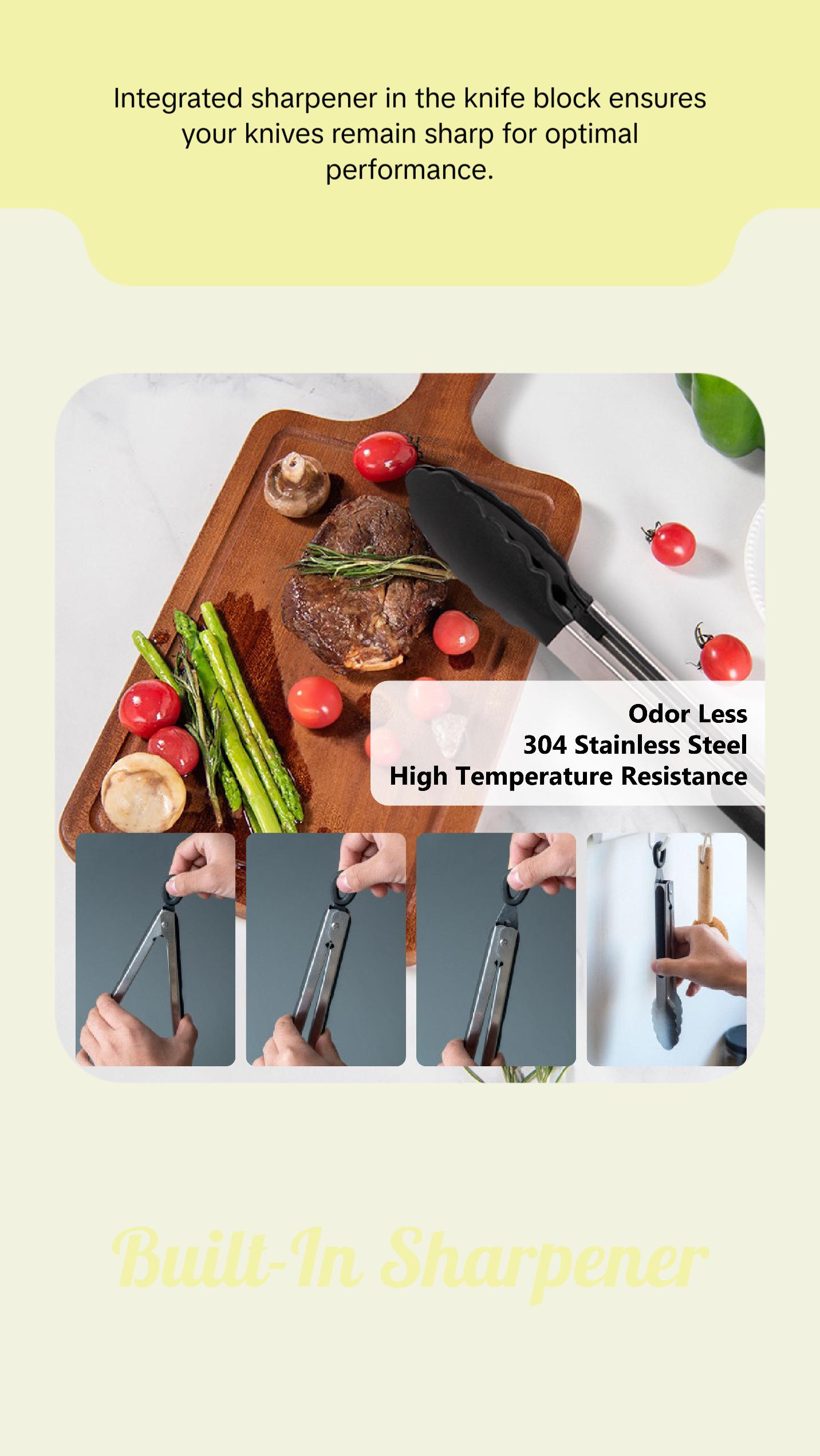 SmartCook 27 Pcs Kitchen Utensils Set with kitchen Knife Block Set with sharpener, Premium Stainless Steel,Cooking Utensils Set, Kitchen Gadgets Tools Set, Lightweight and Strong, Spoon, Ladle, Silicone Whisk and more, Utensils de Cocina