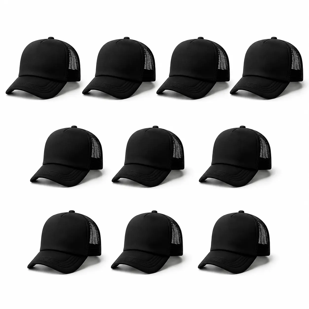 10 Hats to Customize & Slay! Mesh Cool for Hiking/Parties  Adjustable + Easy to Stick Pics (DIY Magic!) – Sublimation Ready Too! 10 Pack/ Perfect for traveling black cap baseball cap