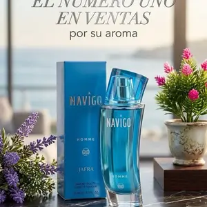 Jafra Navigo Homme Para Caballero 3.3 oz - Eau de Toilette con Notas de Bergamota,  Cedro y Violeta Floral Floral