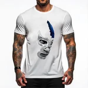 Mexican Wrestler Legend Demon Blue Libre Art Streetwear Graphic Tee For Men And Women Casual Sports And Outdoor Activities Unisex Design