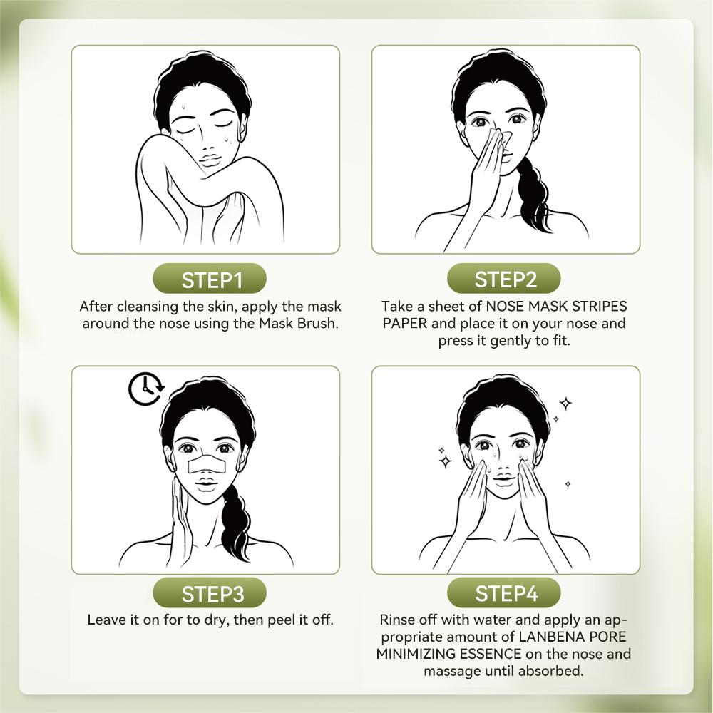 LANBENA Blackhead Remover Peel Off Mask V2.0 with 60 Sheets Paper Strip for Face and Nose Deep Cleansing Nose Strips, Skincare Comfort