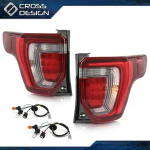 CROSSDESIGN LED Tail Lights Rear Brake Lamps w/ bulb Fit For Ford Explorer 2016 2017 2018-19