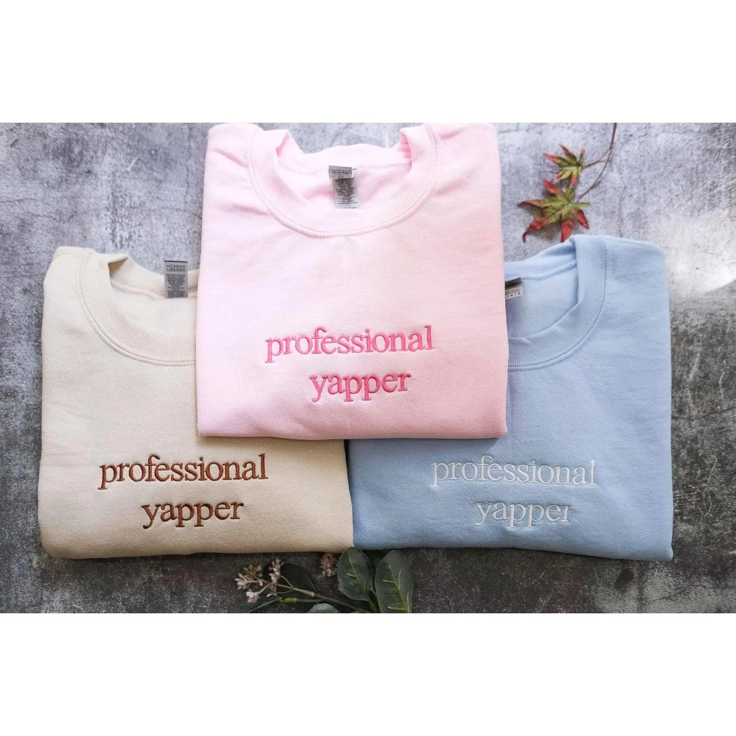 Professional Yapper Embroidered Sweatshirt T-Shirt Hoodie, Funny Introvert Extrovert Crewneck, Office Humor Gift, Minimalist Unisex Pullover