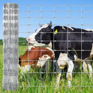 Garvee Livestock Fence, 4Ft x 164Ft Galvanized Wire Fencing, Cattle Farm Fence, Deer Fences, Heavy Zinc Goat Fences for Goat Deer Yard Livestock Protection