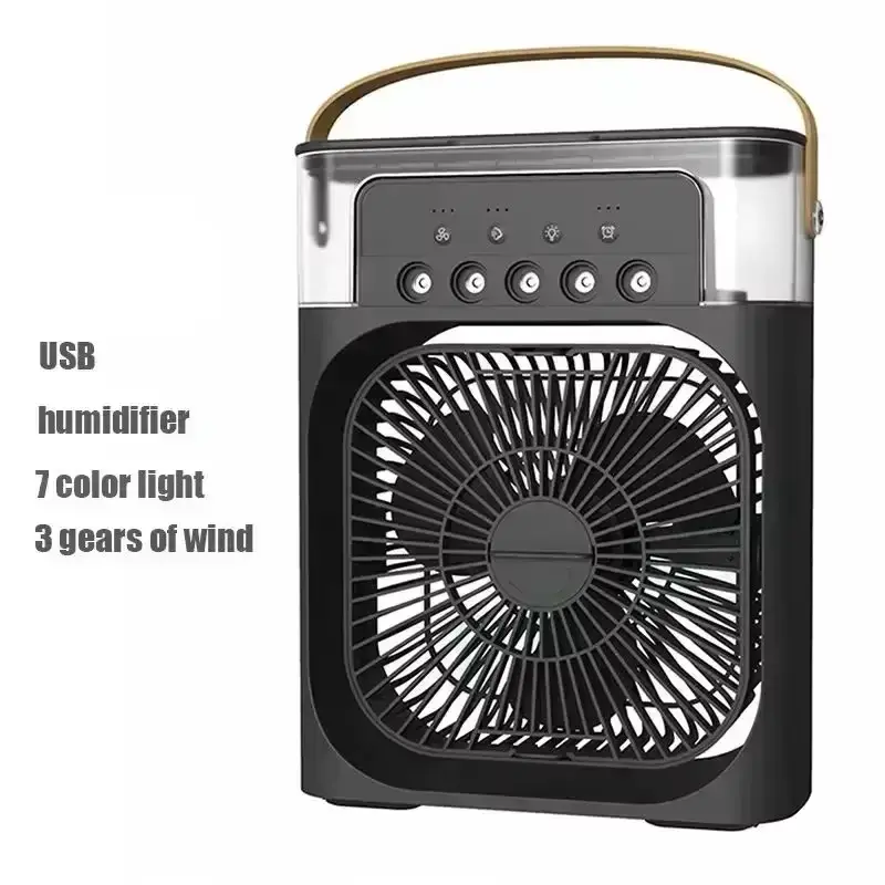 New 3 in 1 Fan Air Conditioner Household Small Air Cooler LED Night Light Portable Humidifier Air Adjustment Fan Office Home Fan KUALOOL