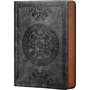 CAGIE Lined Journal for Men Soft Cover Notebook Leather Journals for Writing, 180 Lay Flat Vintage Mens Journal Personal Diary, 5.7'' X 8.3'', Black