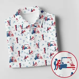 Humorous Golf Polo Shirt for Men, Funny Caddie Outfit Golf Apparel