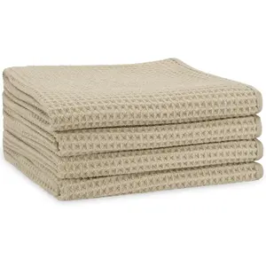 S&T INC. Aura Hand Towels for Bathroom, Premium Waffle Towel for Kitchen and Home, Fast Drying, Absorbent Microfiber Bathroom Hand Towels, 16 Inches x 30 Inches, 420gsm, 4 Pack