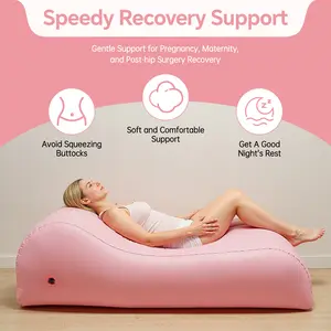BBL Recovery Inflatable Mattress Air Bed with Electric Pump for Post Surgery Support 220LBS Portable Blow Up Sleeping Mattress for Home Camping Travel Pink US Plug