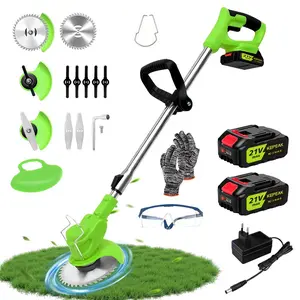 3-in-1 Cordless Weed Eater, Electric Grass Trimmer with 2 Batteries, Stringless Lawn Edger for Yard & Garden