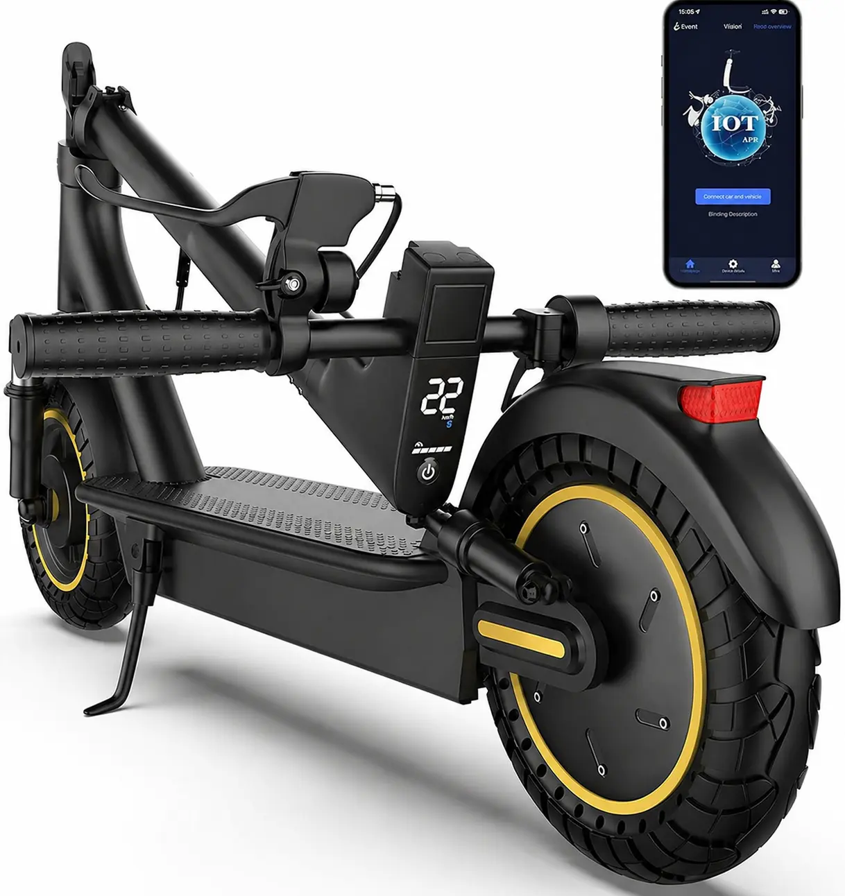 Multifunctional Adult Electric Scooter - 500W/350W Powerful Motor, Foldable Portable Commuter Lithium Battery Scooters, 19/22MPH Top Speed, Bluetooth APP Control, 8.5"/10" Puncture-Proof Tires, Dual Braking System, Brake Tail Light, 28 Mi Range, 500W Moto