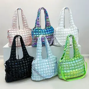 Shiny and Stylish Bag Women's Casual Quilted Puffer Design Shoulder Bag, Lightweight Large Capacity Dumpling Bag, Commuter Crossbody Bag for Women & Girls for Daily Use