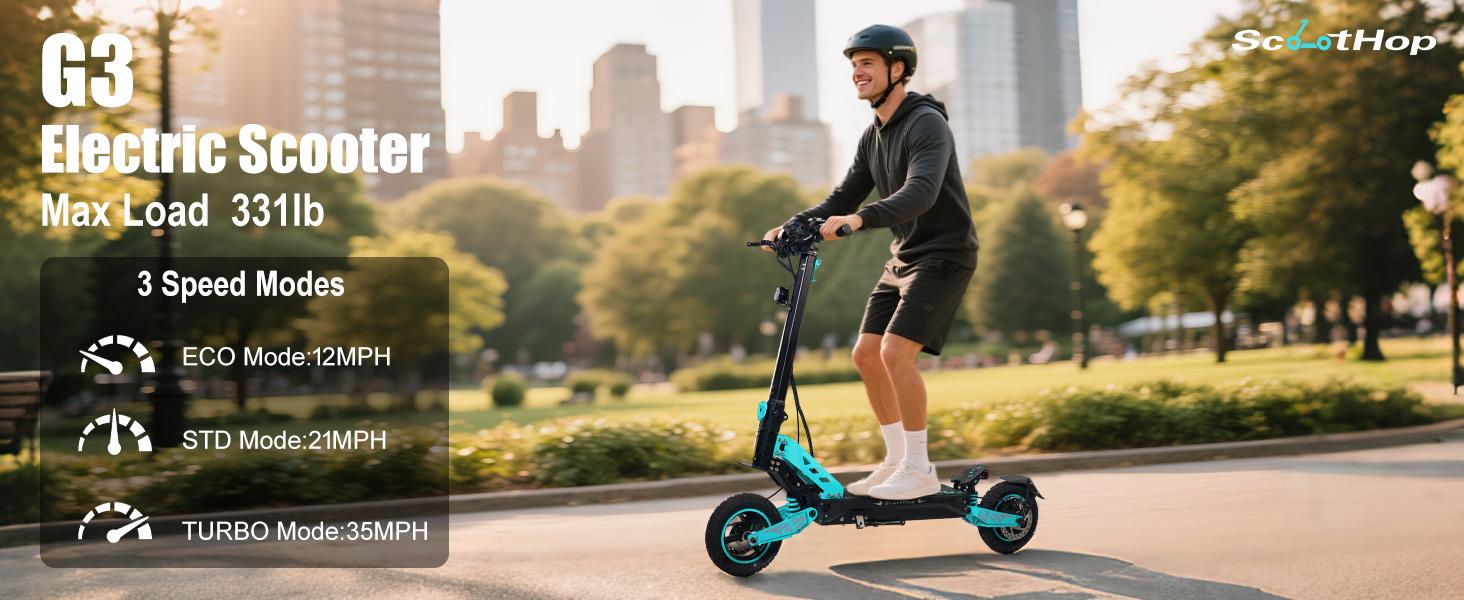 ScootHop G2/G2Pro Electric Scooter for Adults 800/1000W*2 Brushless Motor 10" Off-Road Tires 28/35MPH Range Foldable Commuter E-Scooter with LED Display Dual Braking System H Batteries TikTokShopNewYear SpringStatements