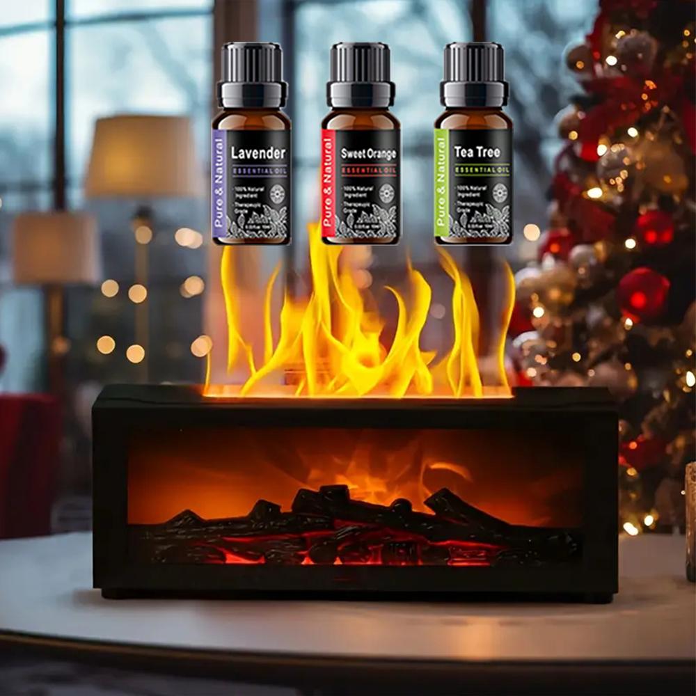 Desktop Fireplace with Atmosphere Light Portable Simulation Fireplace Heater for Bedroom Home Office Decorations Creative Home Decorative Ornaments humidifier  bedroom upside  christmas  tree