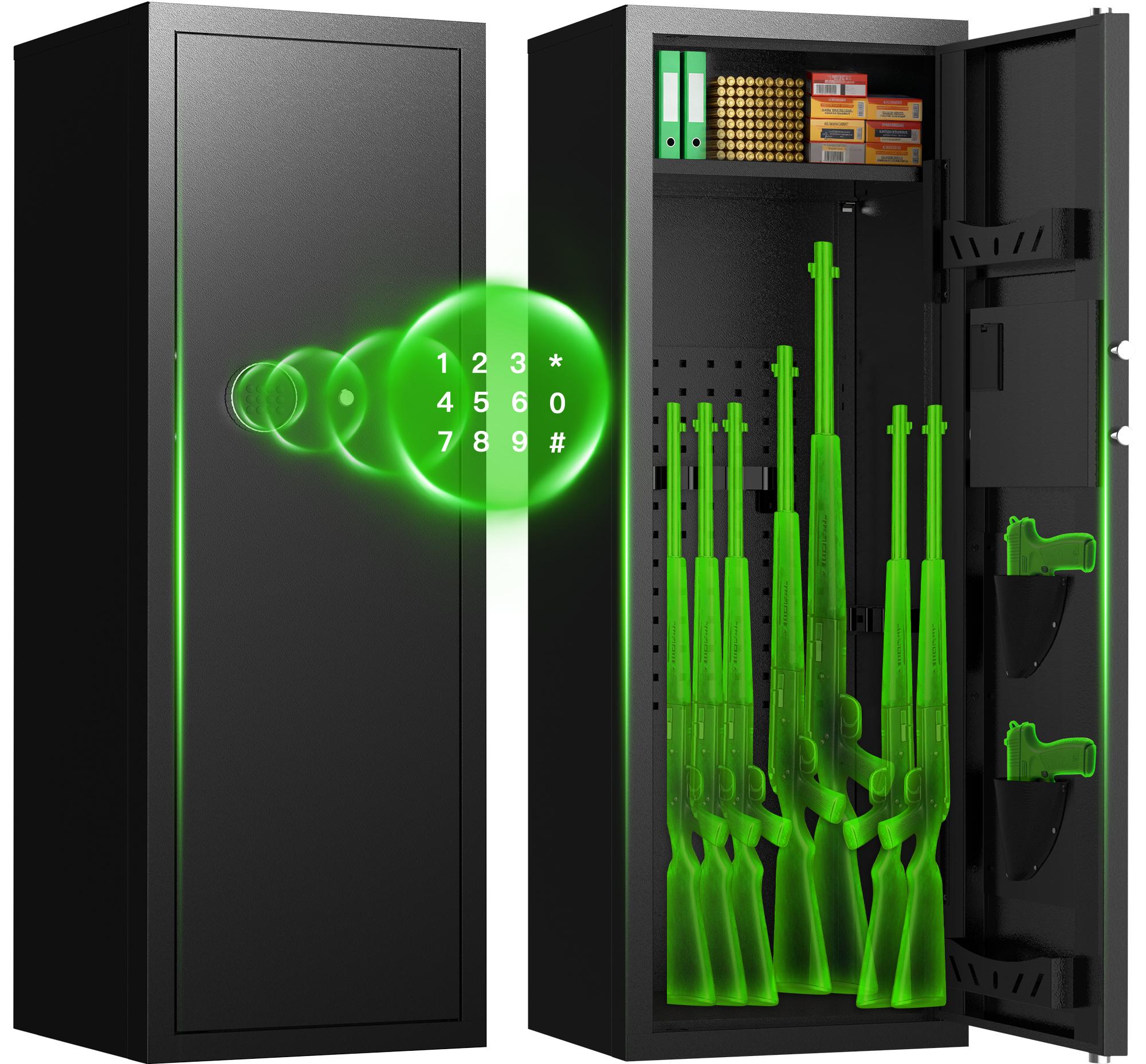 ACTIGER Digital Home Gun Safe Cabinet: Quick Access Security Box for Rifles and Pistols with Alarm & Reaction Lock - Large Easy Setup Storage for Home Office Closet - Ideal Security Gift for Men/Family