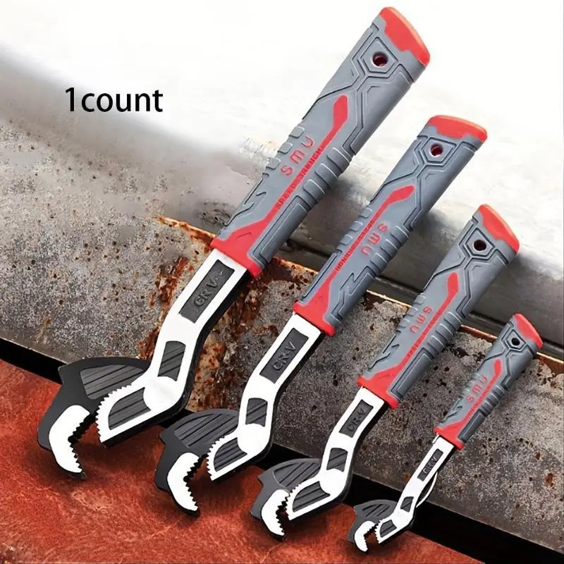 Heavy Duty Self-Locking Metal Pipe Wrench - Multi-Size 6/8/10/12 Inches Adjustable Ratcheting Quick Release Tool, HVAC Plumbing DIY Maintenance Tool and Gadget, Male Gift