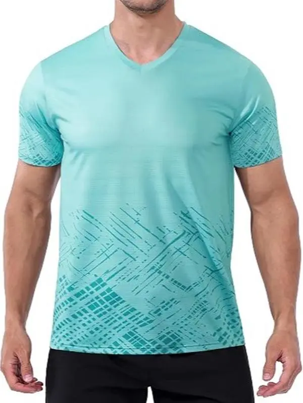 Men's Athletic Running T-Shirts V Neck Dry Fit Workout Gym Tee Tops | Moisture Wicking, Breathable, Soft Performance, 4-Way Stretch, Cooling Shirt for Tennis, Basketball, Hiking, Daily Casual