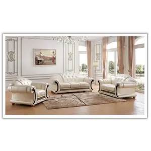 ESF Furniture Apolo 3-Seater Stationary Leather Sofa