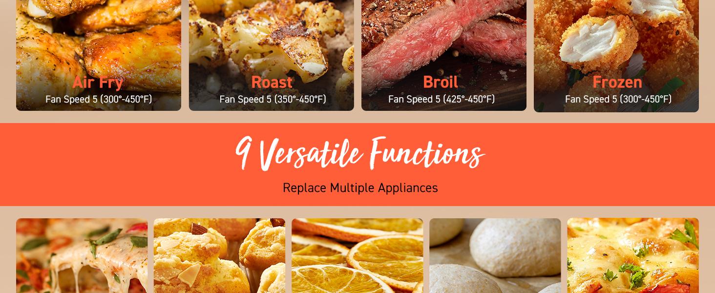 COSORI Air Fryer TurboBlaze 6-Qt Compact, 9 Functions, 5 Speeds, Healthy Ceramic Coating, Nontoxic, 95% Less Oil, Fast & Crispy Cooking, Easy to Clean, Recipes