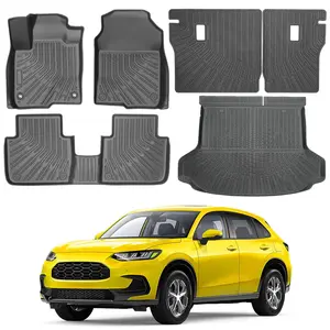Canvcle Floor Mats for Honda HR-V 2023-2026 Cargo Mat Floor Liners Back Seat Mats for HRV Accessories All Weather Protection TPE Rubber Rear Trunk Mat High Edge Full Set Odorless Custom Fit