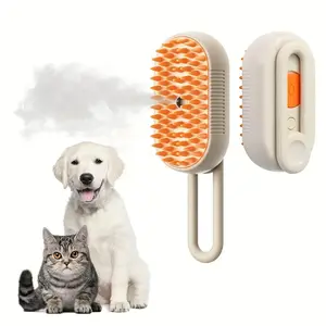 3-In-1 Rechargeable Steam Pet Brush for Cats & Dogs - Self-Cleaning, Massaging Grooming Tool, Eliminates Loose Fur, Battery-Powered/Usb, Ideal for Shedding Relief, Pet Grooming Tool|Steam Brush|Selfcleaning Feature, Dog Grooming Brush