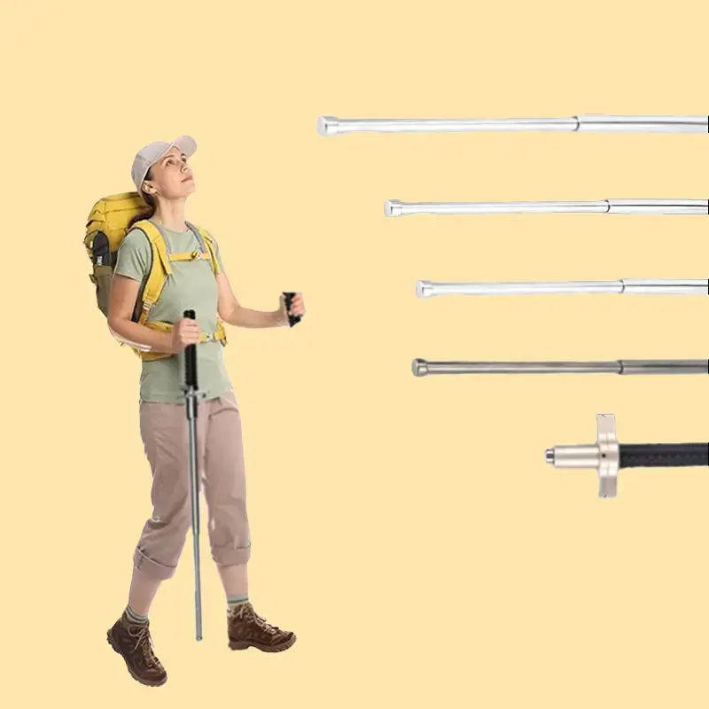 multifunctional trekking pole Premium Alloy Steel Walking Poles Set - Compact Foldable Design with Cushioned Handles trekking telescopic stick Telescopic Multifunctional Trekking Pole collapsible poles survival hiking stick outdoor trip
