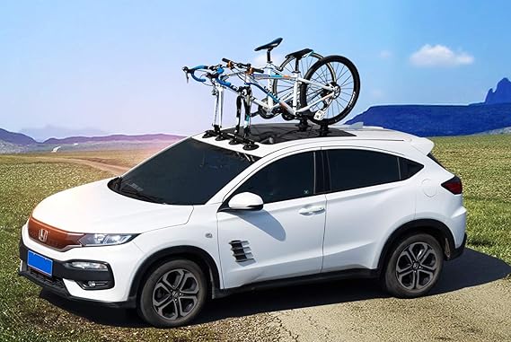 ROCKBROS Suction Cup Bike Rack for Car Roof Top Sucker Bike Rack Quick Release Aluminium Alloy Bike Carrier with Sucker for Bikes