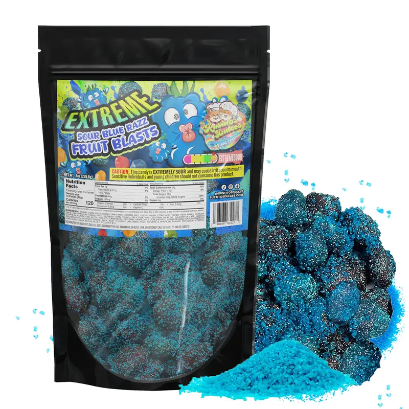 Extreme Sour Blue Razz Fruit Blasts Gushers Enchilados A Tangy Adventure for Your Taste Buds Candy Sweet