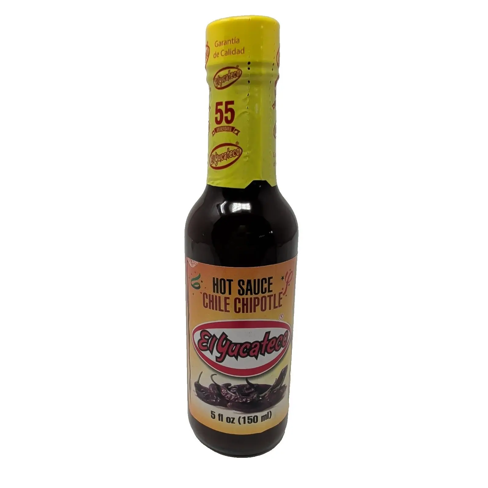 El Yucateco Chile Chipotle Hot Sauce 5 Ounce Glass Bottle