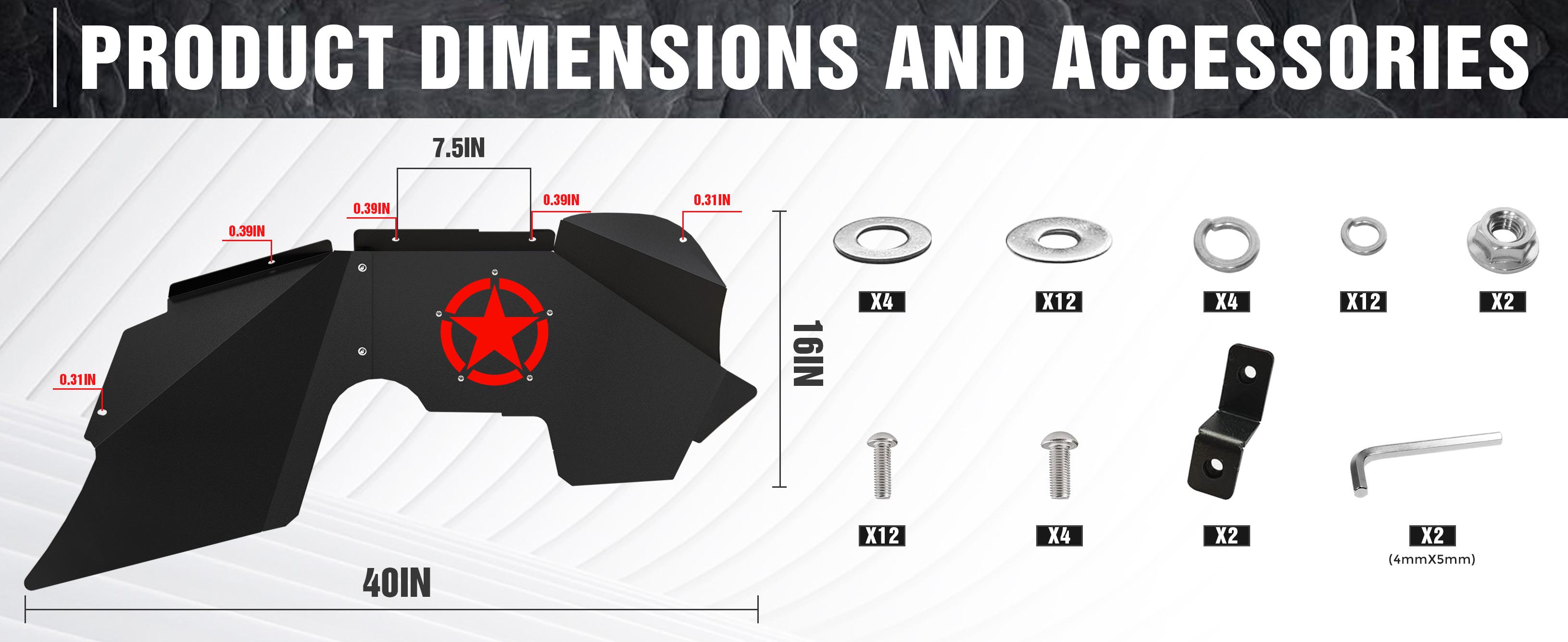 Yzona Fender Wells for 2007-2018 Jeep Wrangler JK & JKU Unlimited 2/4 Doors (2 PCS)