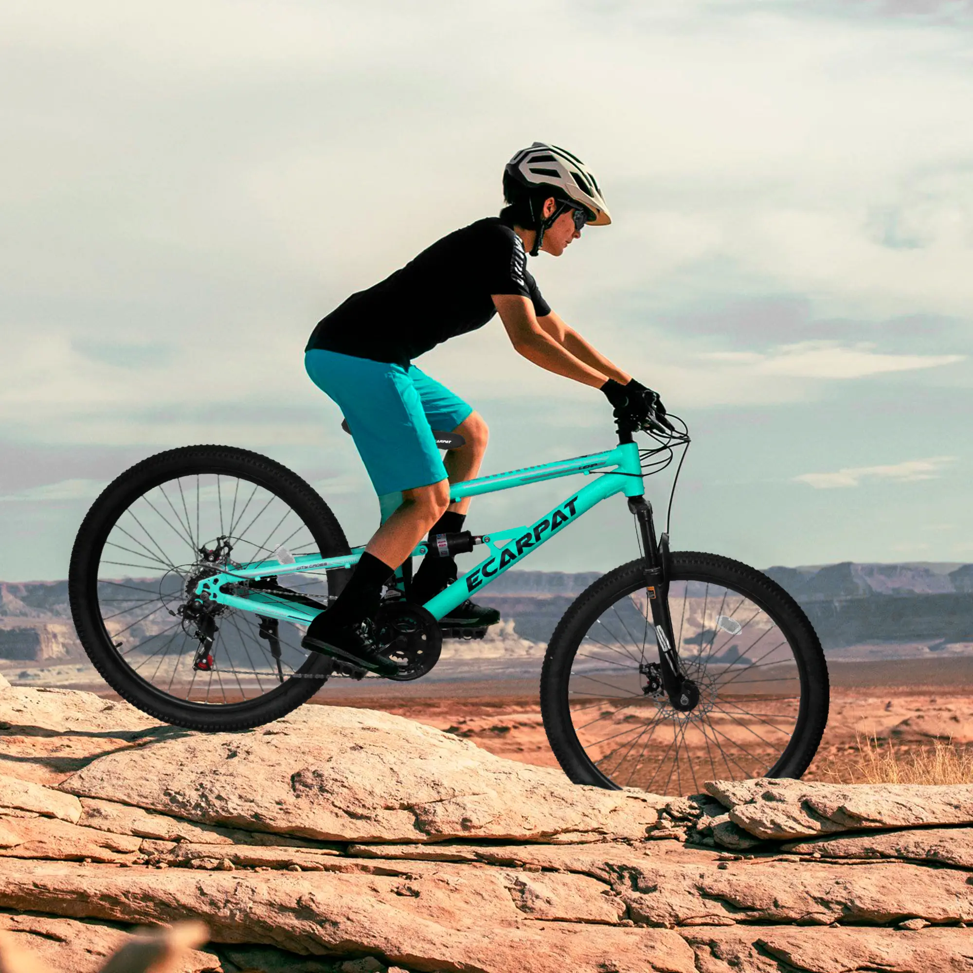 21-Speed Mountain Bike for Adults, 26-Inch Full Suspension Off-Road Bicycle with Rugged High-Carbon Steel Frame and Responsive Disc Brakes, Bike Brake, 26 Inch Bike
