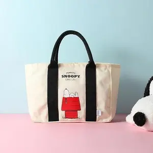 Snoopy Summer Travel Tote Bag - Cream White, Lightweight & Spacious  Big Capacity for Holiday Vacation for Work School
