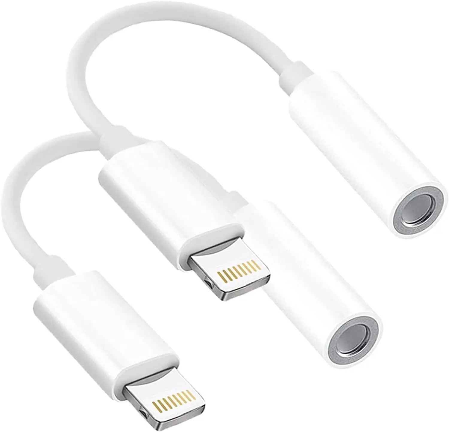 2-Pack MFi-Certified 3.5mm Stereo Audio Aux Adapter Dongle Plug for Headphones/Earphones/Headsets, Compatible with iPhone 14,13,12,11 Pro,11 Pro Max,XR,XS Max,X,8,7,6s Plus, with Lifetime Technical Support