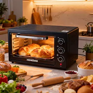 HOMEDAS 38QT XL Convection Toaster Oven, 9-in-1 Digital Convection Oven Countertop, Stainless Steel Oven Air Fryer with 75 Recipes & Accessories for 6-Slice Toast 12'' Pizza for Family Feasts
