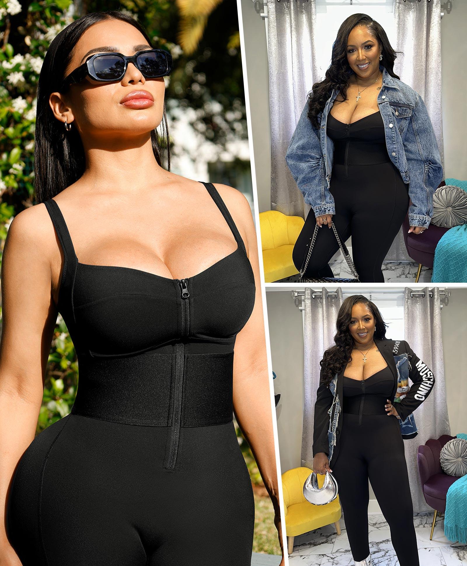 Shapellx AirSlim ElasticFuse Zipper Shaping Jumpsuit Waist band Tummy bridle Workout Outfit Womenswear Shapewear Bodysuit One-piece Yoga Suit Stylish Activewear Creator