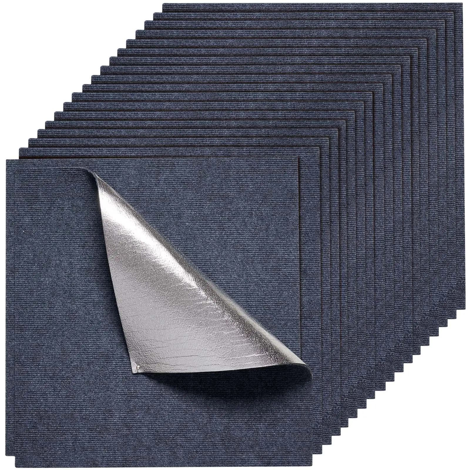 【SummerFinds】VEVOR Carpet Tiles 24x24 inch,  15 Pack Peel and Stick Carpet Square Rug, Self Adhesive Commercial Floor Soft Padded for Seamless Cover 60sq.ft², Easy DIY Replacement for Living Room Office,Gray