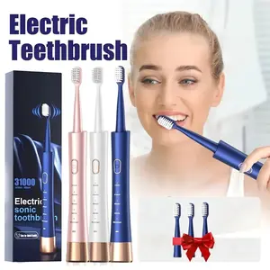 Sonic Electric Toothbrush for Adults - Rechargeable Electric Toothbrushes with 3 Brush Heads & Holder, Travel Case, Power Electric Toothbrush with Holder，2 Hours Charge for 45 Days