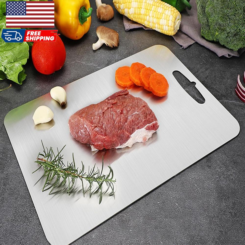 3-Piece Premium Stainless Steel Cutting Board Set – Non-Porous, Hygienic & Dishwasher Safe – Ideal for Meat, Vegetables & Daily Kitchen Prep (Made in USA)