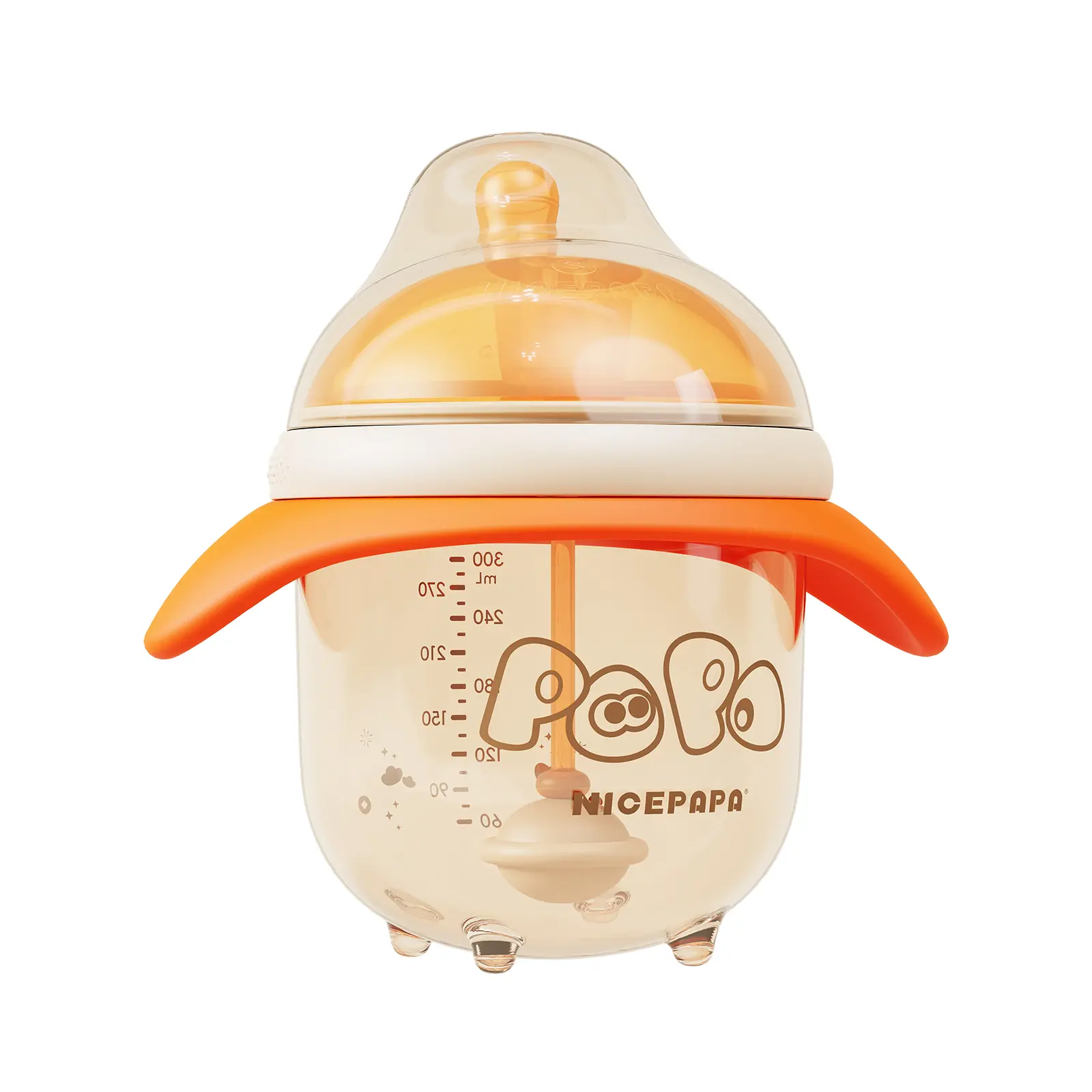 NICE PAPA PPSU Wide Neck Baby Bottle - Anti-Colic Floating Vents, Breast-Like Nipple, BPA & Latex Free - Bottles for Breastfeeding Babies, Newborn Feeding Solution, Newborn Bottles