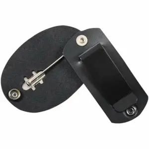 ROTHCO Durable Leather Clip-On Badge Holder, Black 1133, 3.625x2.625 in, Swivel Snap, Secure Snap Closure, Ideal for Law Enforcement
