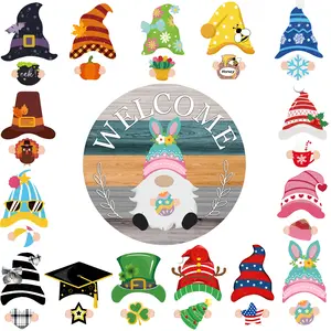 Valentine's Day Gifts for Mom, Aunt, and Sister Interchangeable Wooden Gnome Decor DIY Holiday Seasonal Summer Gnomes Tiered Tray