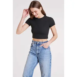 nuuds Baby Tee | Viral Fitted Basic Cotton Tee | Smooth Stretchy Everyday Crop Top