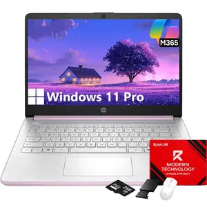 HP 14" Flagship Everyday Laptop Computer, Up to 16GB RAM, 128G UFS, 256G SD Card, Intel Quad-Core,Windows 11 Pro,AI-Powered,For Student & Business