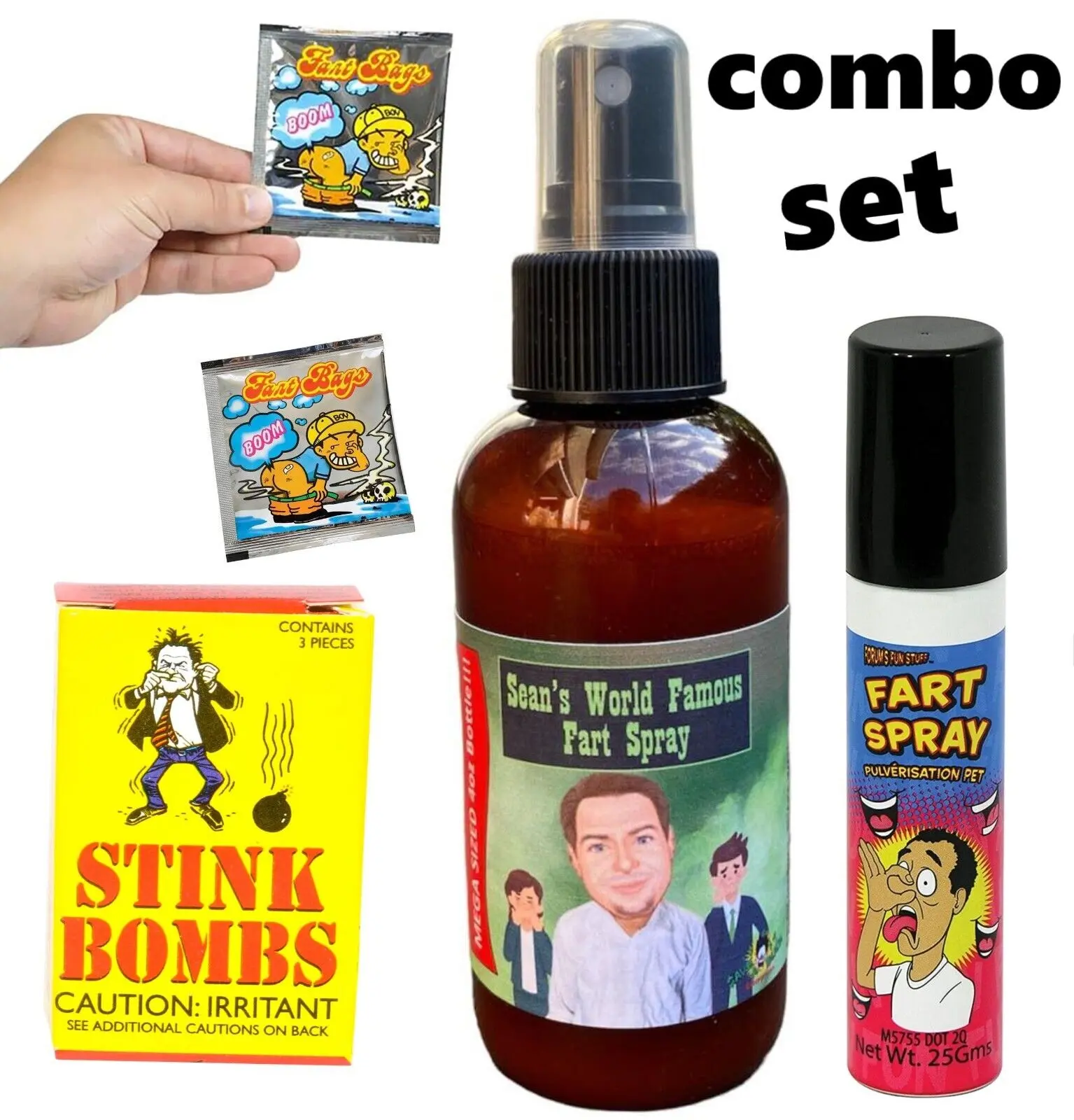 Ultimate Fart & Stink Bomb Prank Combo Set – Mega-Sized Farts, Bombs & Spray Gags 💨🤣
